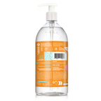 Flacon pompe de soin lavant doux 2 en 1 corps et cheveux format familial 1L parfum abricot de dos