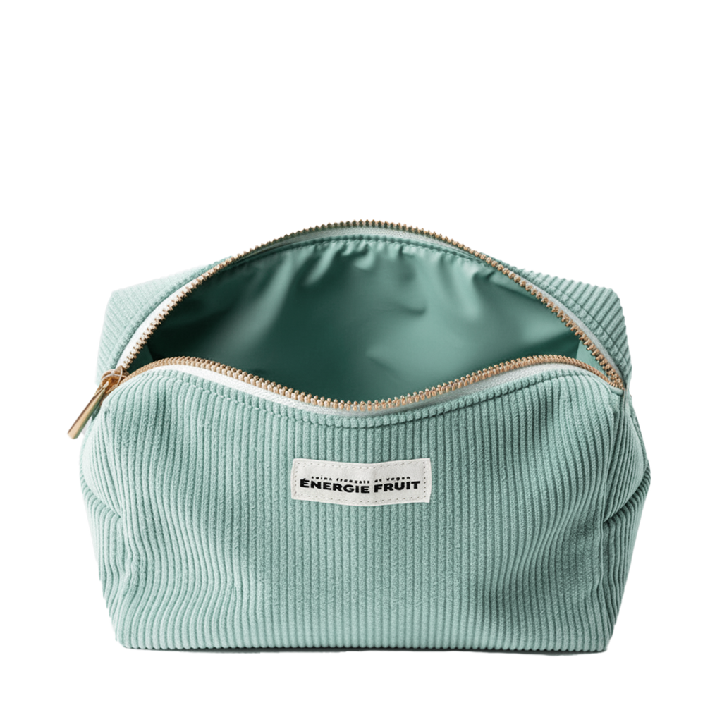 TROUSSE DE TOILETTE VERTE EN VELOURS